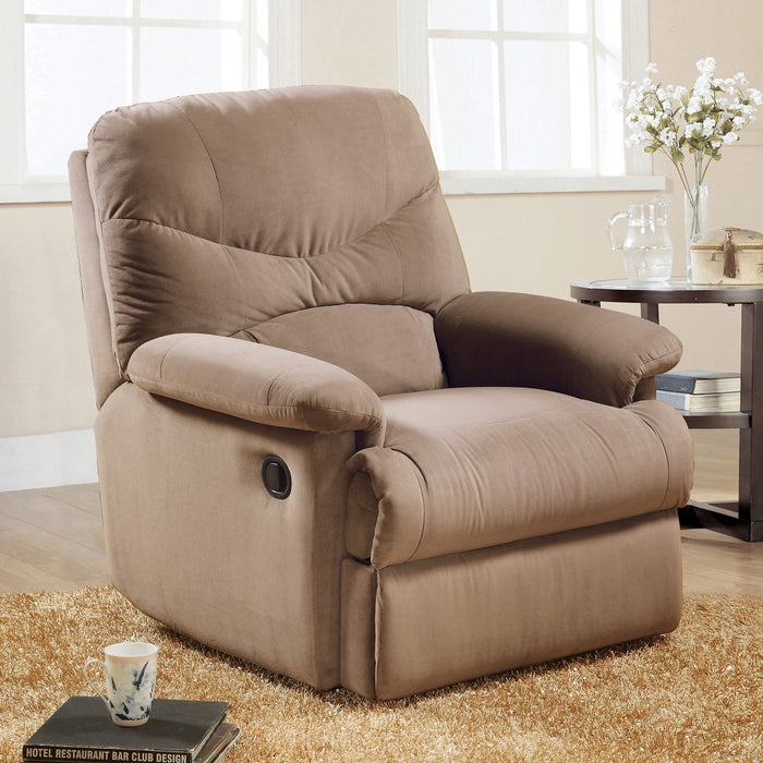 Arcadia Light Brown Microfiber Glider Recliner (Motion)