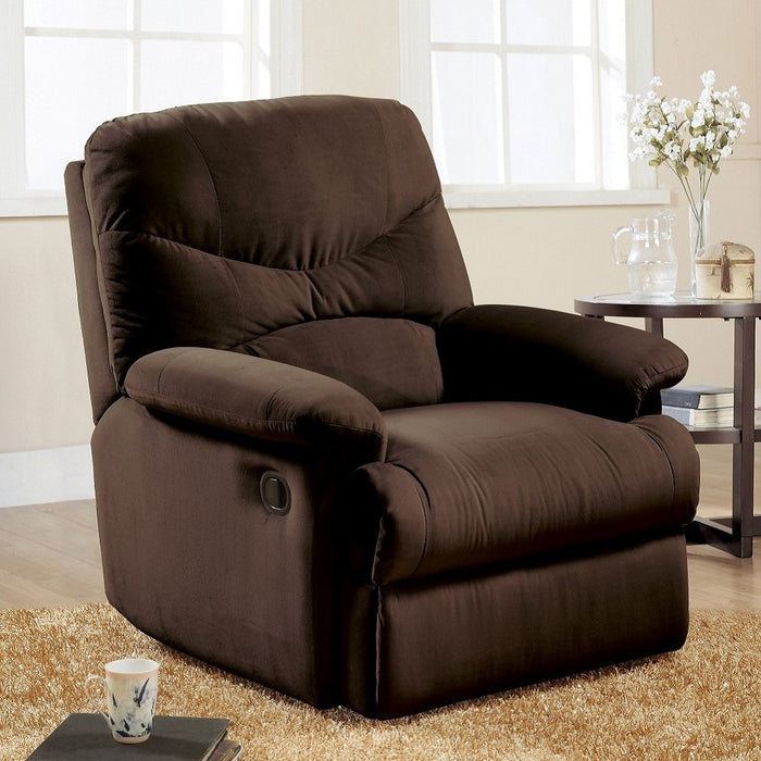 Arcadia Chocolate Microfiber Glider Recliner (Motion)
