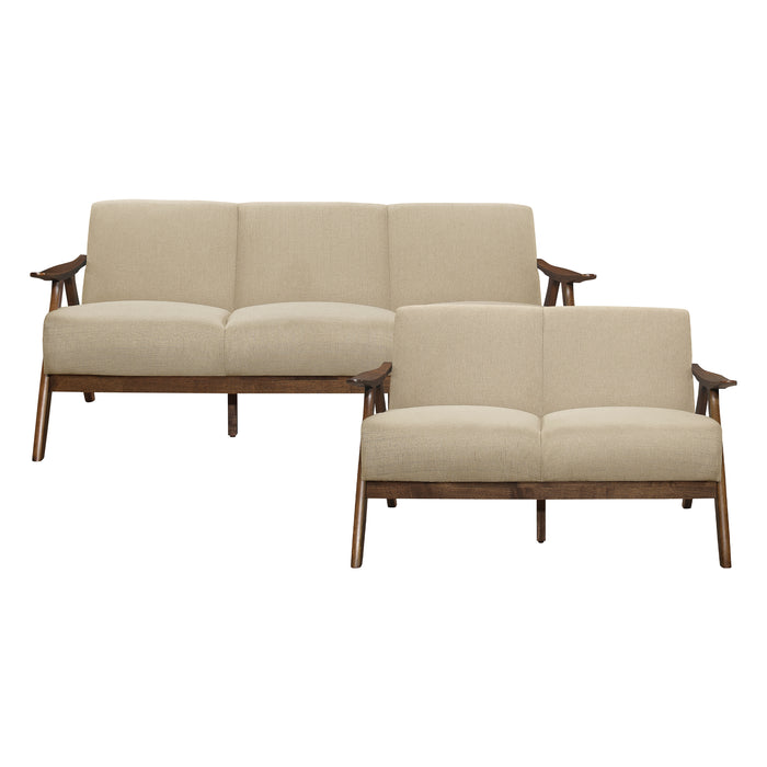 Damala 2pc Set: Sofa, Love in Brown - 1138BR*2 - FAMSA Furniture (TX)