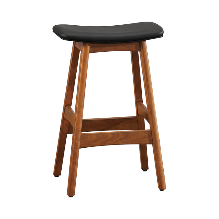 Ride Counter Height Stool, Matt Black in Black/Walnut - 1188BK-24 - FAMSA Furniture (TX)