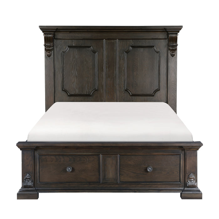 Cornwall Queen Platform Bed with Footboard Storage in Espresso - 1325-1 - FAMSA Furniture (TX)