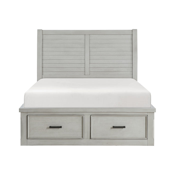 Willowbrook Eastern King Platform Bed with Footboard Storage in Gray - 1337K-1EK - FAMSA Furniture (TX)