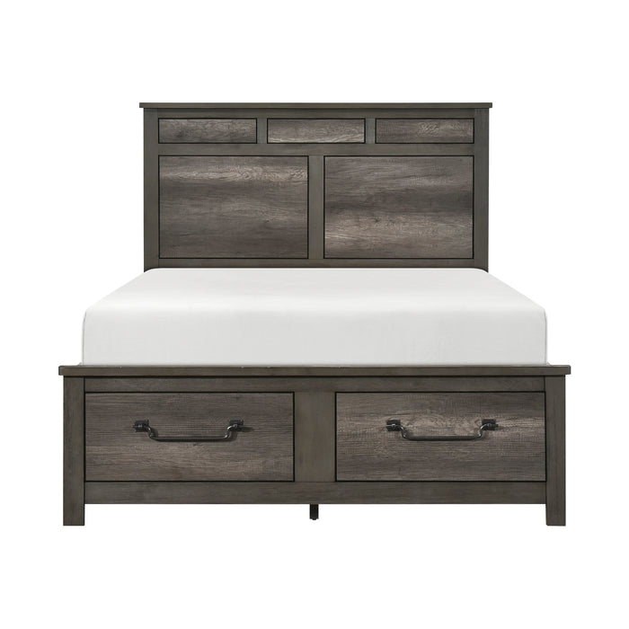 Lenior Eastern King Platform Bed with Footboard Storage in Gray - 1342K-1EK - FAMSA Furniture (TX)