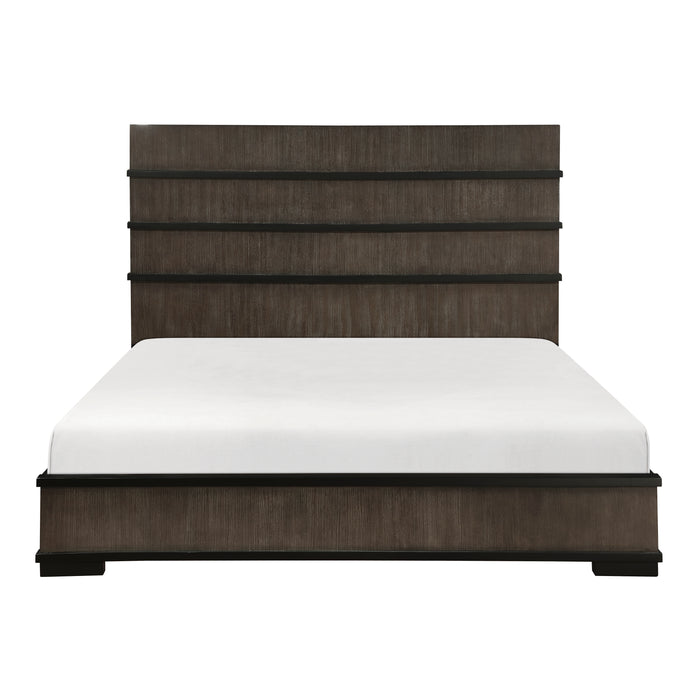 Acworth Queen Bed in Black/Brown/Gray - 1343-1 - FAMSA Furniture (TX)