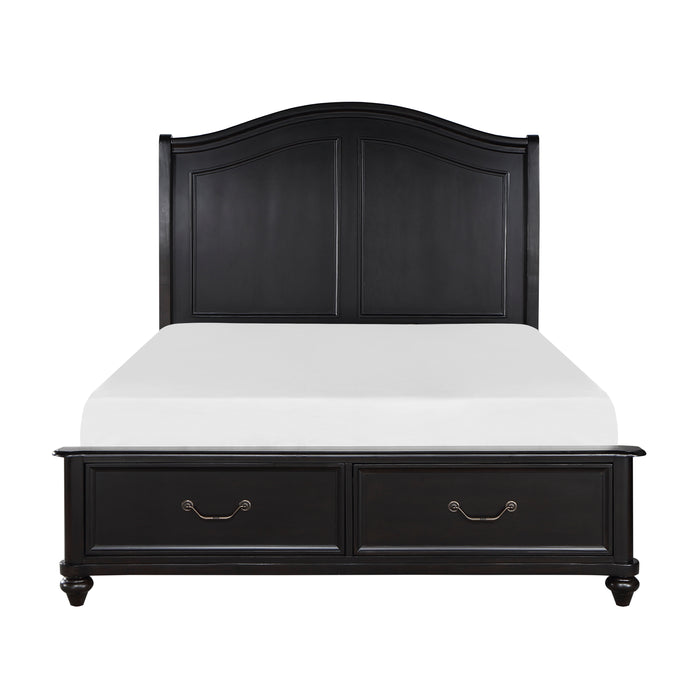 Herman Queen Platform Bed with Footboard Storage in Gray/Brown - 1420-1 - FAMSA Furniture (TX)