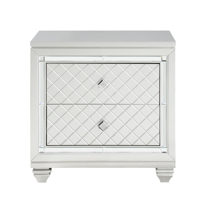 Leesa Nightstand in Gray/Metallic/Silver - 1430-4 - FAMSA Furniture (TX)