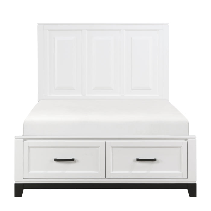 Garretson Full Platform Bed with Footboard Storage in White - 1450WHF-1 - FAMSA Furniture (TX)