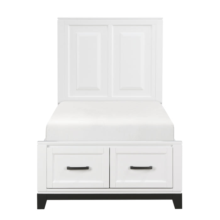 Garretson Twin Platform Bed with Footboard Storage in White - 1450WHT-1 - FAMSA Furniture (TX)