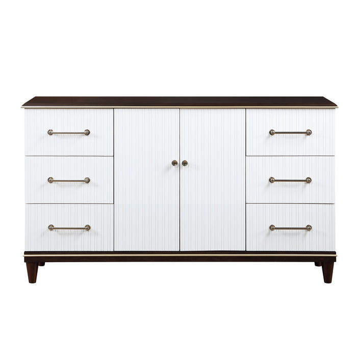 Niles Dresser in Gold/White/Cherry - 1451-5 - FAMSA Furniture (TX)