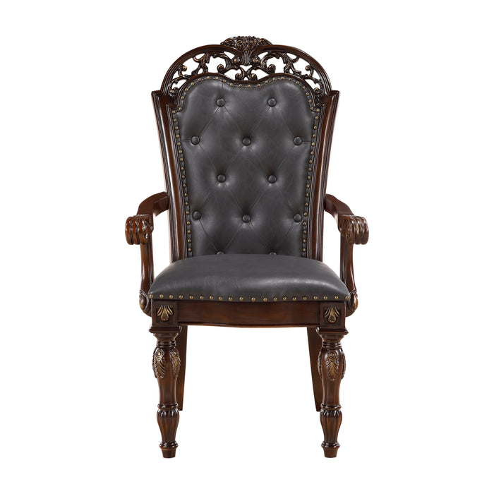 Adelina Arm Chair in Cherry/Gold - 1468A - FAMSA Furniture (TX)