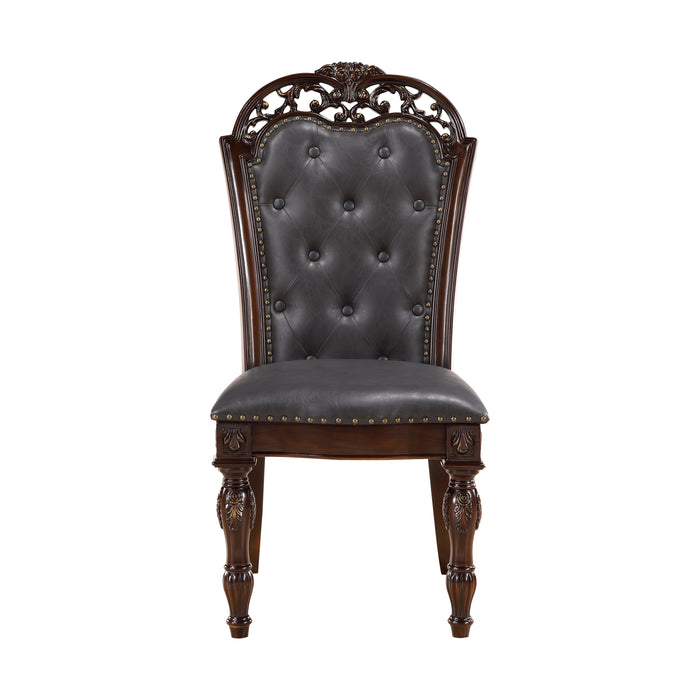 Adelina Side Chair in Cherry/Gold - 1468S - FAMSA Furniture (TX)