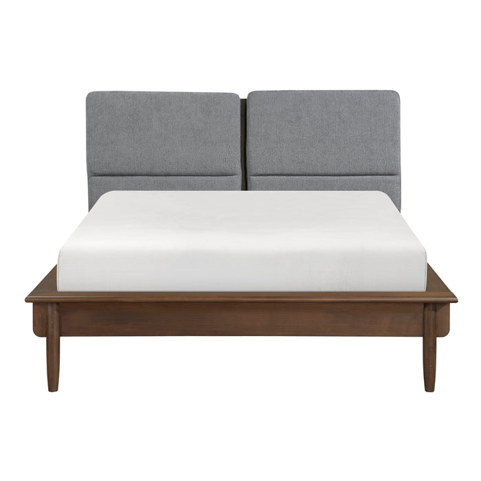 Astrid Queen Platform Bed in Brown/Walnut - 1501-1 - FAMSA Furniture (TX)