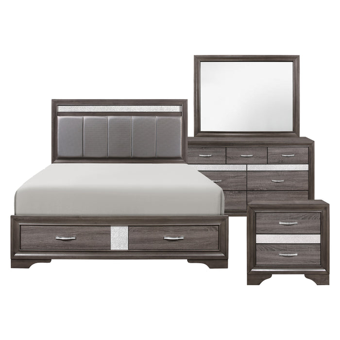 Luster 4pc Set (QB+NS+DR+MR) in Gray - 1505-1*4 - FAMSA Furniture (TX)