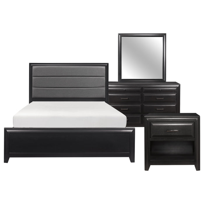 Cordelia 4pc Set (QB+NS+DR+MR) in Gray/Espresso - 1517-1*4 - FAMSA Furniture (TX)