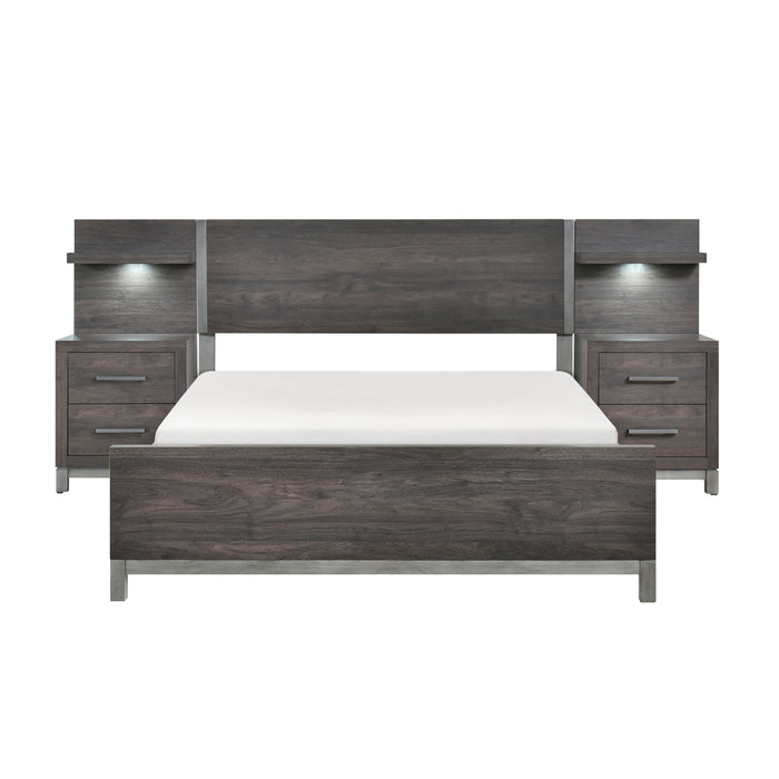 Zephyr 5pc Set Queen Wall Bed (QB+2NS+2NS-P) in Gray - 1577DG-1WB - FAMSA Furniture (TX)