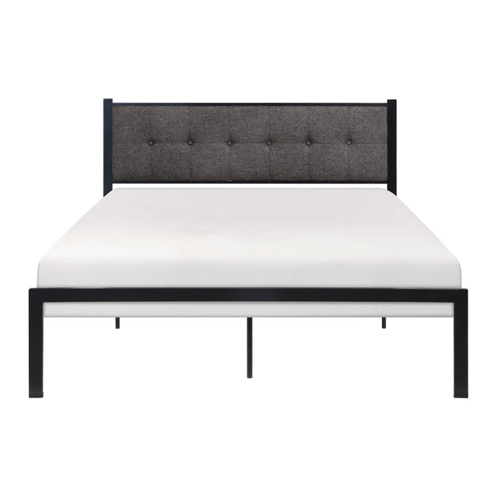 Samuel QUEEN PLATFORM BED in Black/Gray - 1612-1 - FAMSA Furniture (TX)