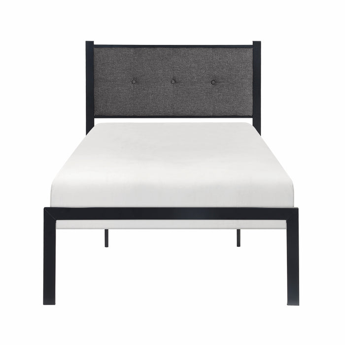 Samuel Twin Platform Bed in Black/Gray - 1612T-1 - FAMSA Furniture (TX)