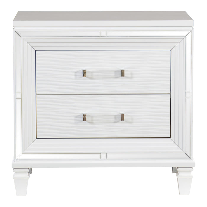 Tamsin Nightstand in White/Transparent - 1616W-4 - FAMSA Furniture (TX)