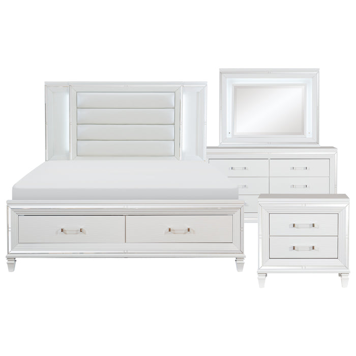 Tamsin 4pc Set (QB+NS+DR+MR) in Transparent/White - 1616W-1*4 - FAMSA Furniture (TX)