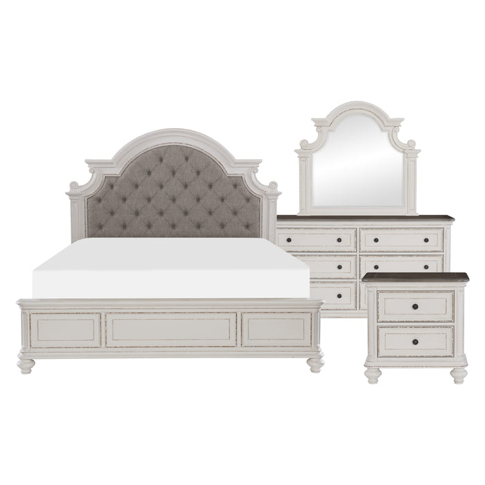 Baylesford 4pc Set (QB+NS+DR+MR) in White - 1624W-1*4 - FAMSA Furniture (TX)