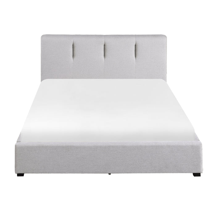 Aitana Queen Platform Bed with Storage Drawer in Gray - 1632-1DW