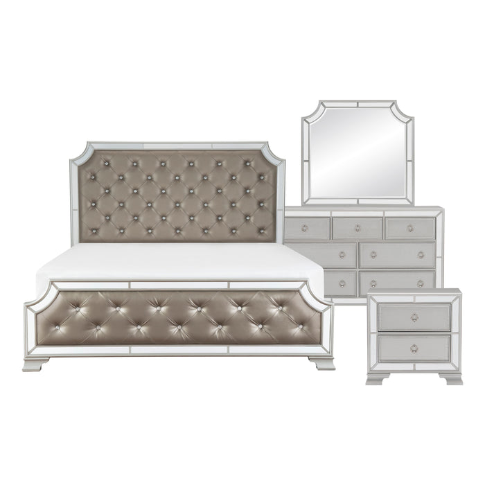 Avondale 4pc Set (QB+NS+DR+MR) in Transparent/Gold/Silver/Champagne/Gray - 1646-1*4 - FAMSA Furniture (TX)