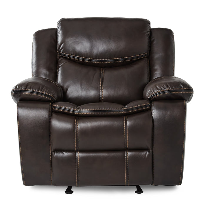 Bastrop Glider Reclining Chair in Brown - 8230BRW-1 - FAMSA Furniture (TX)