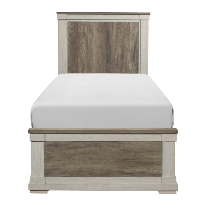 Arcadia Twin Bed in White/Gray - 1677T-1 - FAMSA Furniture (TX)
