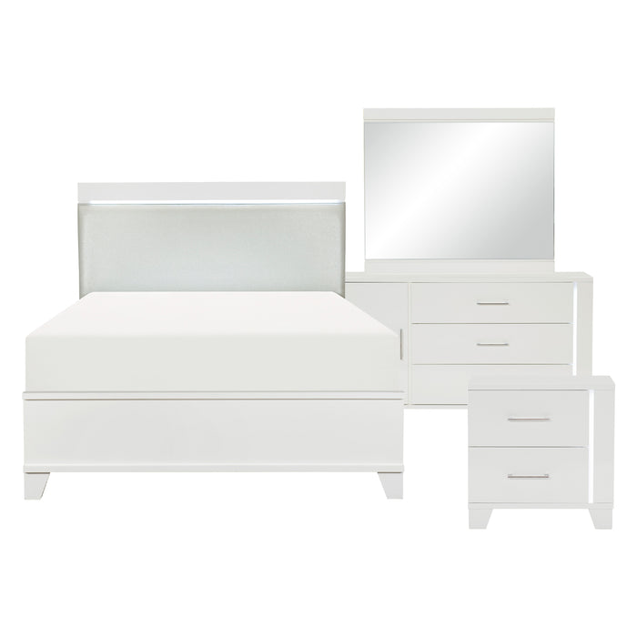 Kerren 4pc Set (QB+NS+DR+MR) in White - 1678W-1*4 - FAMSA Furniture (TX)
