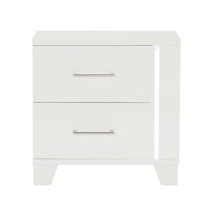 Kerren Nightstand, LED Lighting in White - 1678W-4 - FAMSA Furniture (TX)