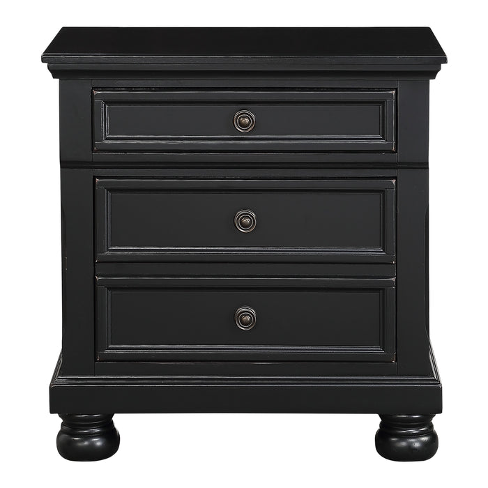 Laurelin Nightstand, Hidden Drawer in Black - 1714BK-4
