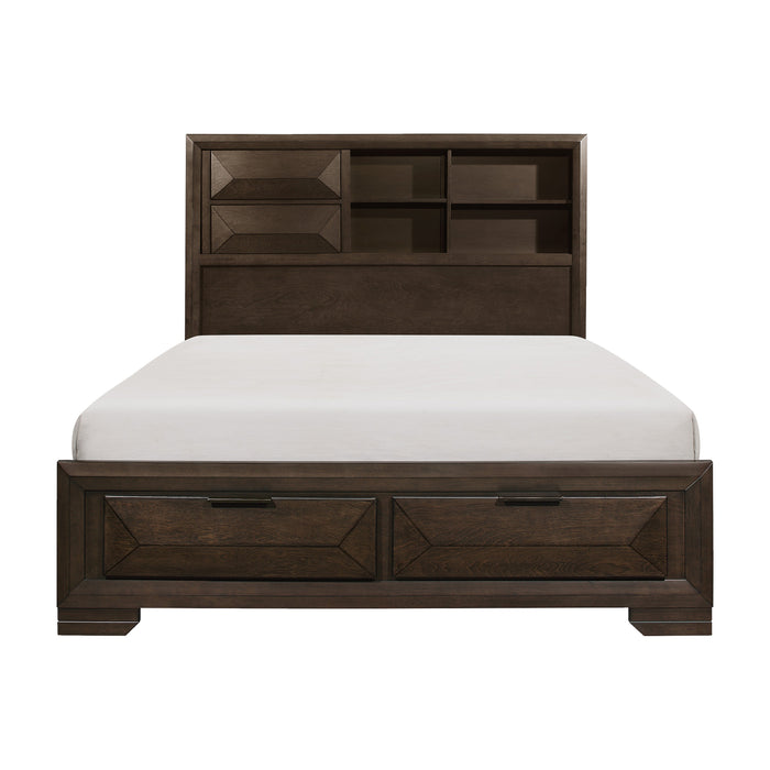 Chesky Eastern King Platform Bed with Footboard Storage in Espresso - 1753K-1EK - FAMSA Furniture (TX)