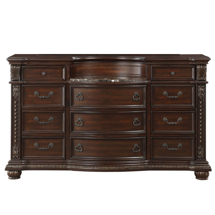 Cavalier Dresser, Marble Insert in Cherry - 1757-5 - FAMSA Furniture (TX)