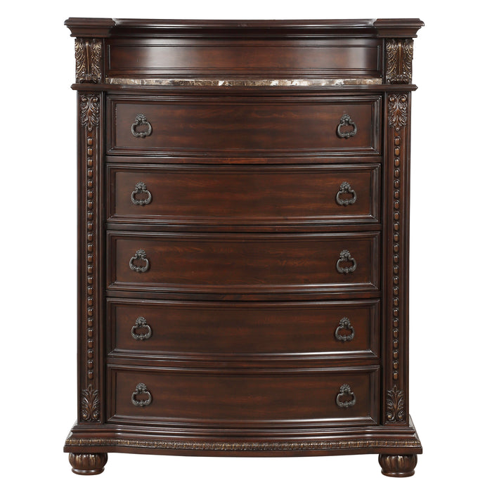 Cavalier Chest, Marble Insert in Cherry - 1757-9 - FAMSA Furniture (TX)