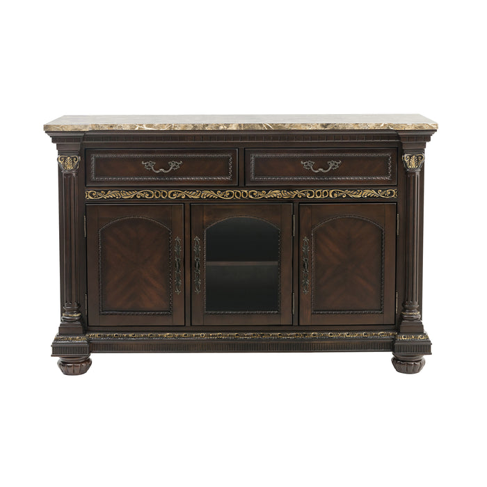 Russian Hill Server with Faux Marble Top in Cherry - 1808-40 - FAMSA Furniture (TX)