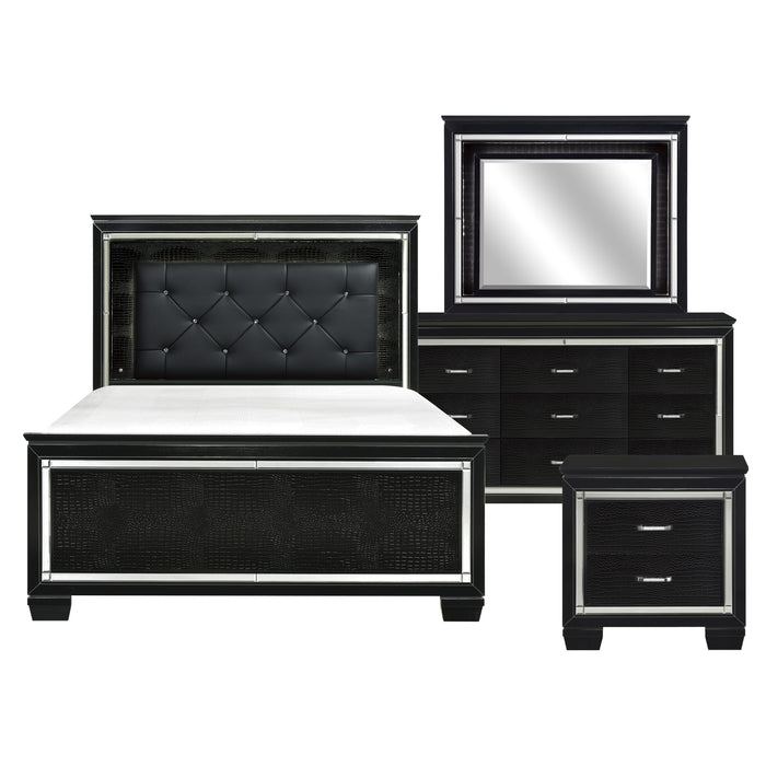 Allura 4pc Set (QB+NS+DR+MR) in Transparent/Black - 1916BK-1*4 - FAMSA Furniture (TX)