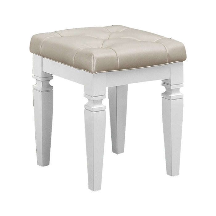 Allura Vanity Stool in White/Transparent - 1916W-14 - FAMSA Furniture (TX)