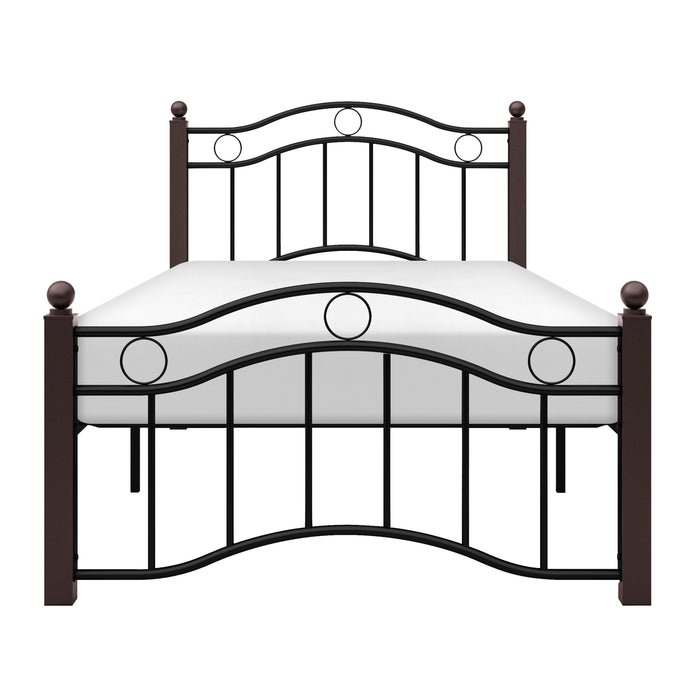 Averny Twin Platform Bed in Brown/Black - 2020TBK-1