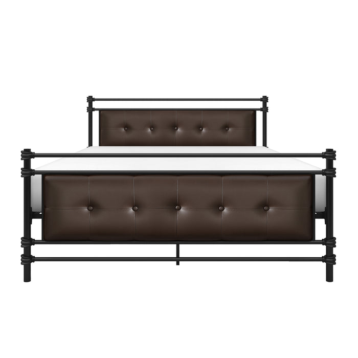 Jayla Full Platform Bed in Brown/Black/Metal - 2050F-1 - FAMSA Furniture (TX)