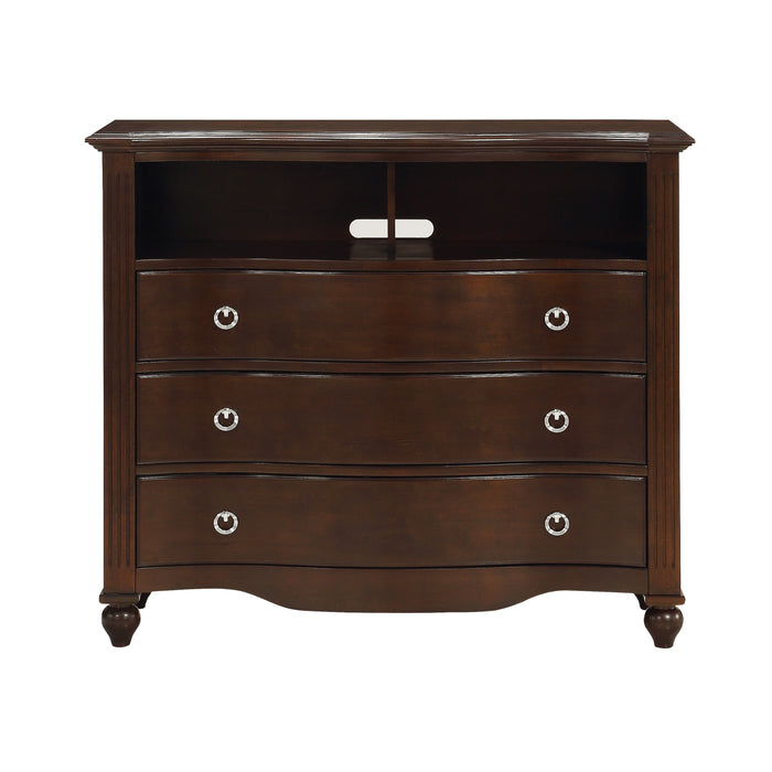 Meghan Media Chest in Cherry/Espresso - 2058C-11 - FAMSA Furniture (TX)