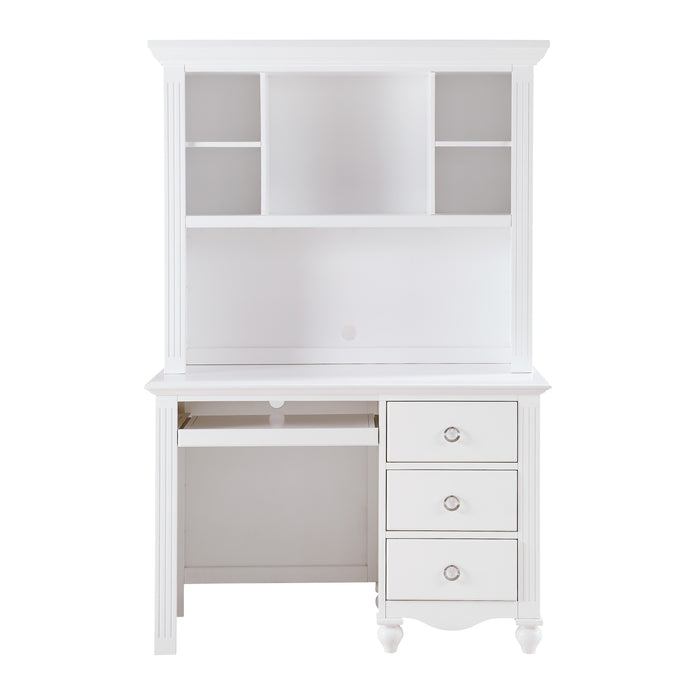 Meghan (2) Writing Desk with Hutch in White - 2058WH-14* - FAMSA Furniture (TX)
