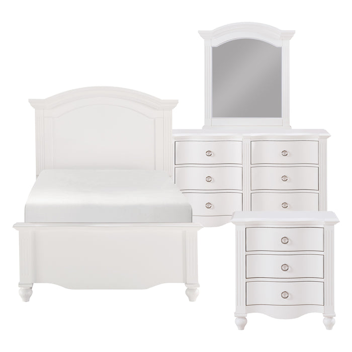 Meghan 4pc Set (TB+NS+DR+MR) in White - 2058WHT-1*4 - FAMSA Furniture (TX)