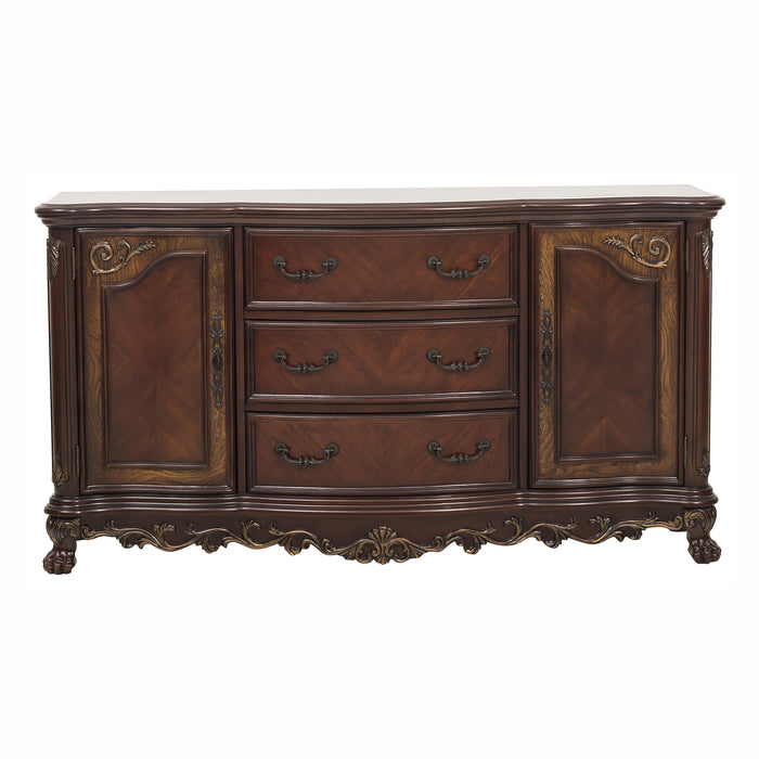 Deryn Park BUFFET/SERVER in Cherry/Metallic Accent - Traditional - 2243-55 - FAMSA Furniture (TX)