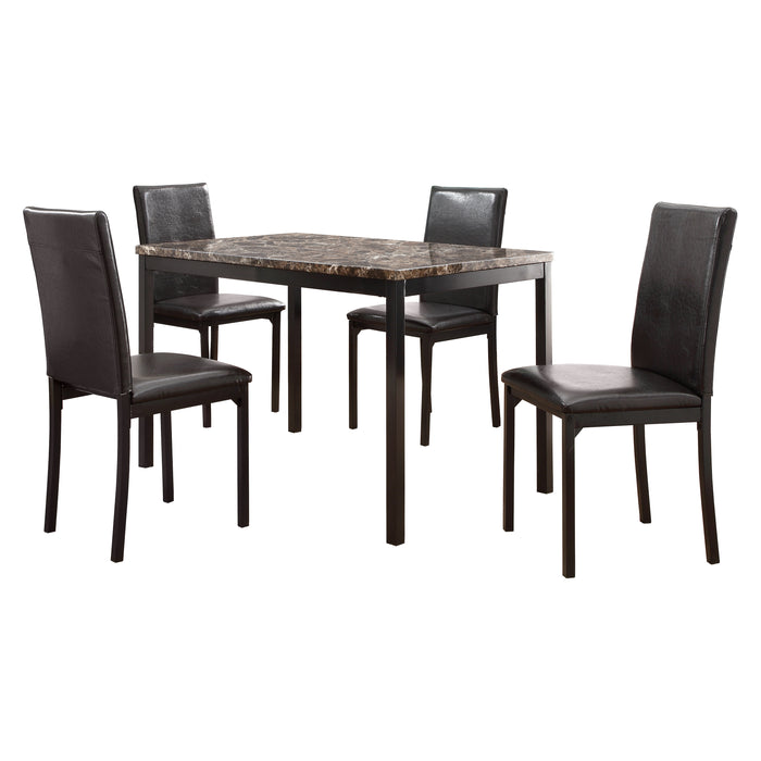 Tempe 5pc Set (TB+4S) in Black/Brown - 2601-48*5 - FAMSA Furniture (TX)