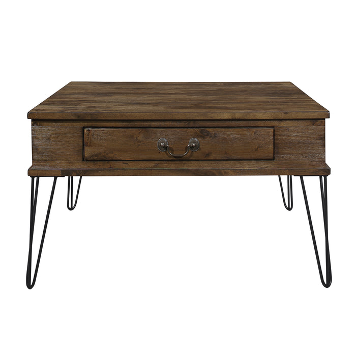 Shaffner Square Cocktail Table in Brown/Black/Oak - 3670M-01 - FAMSA Furniture (TX)