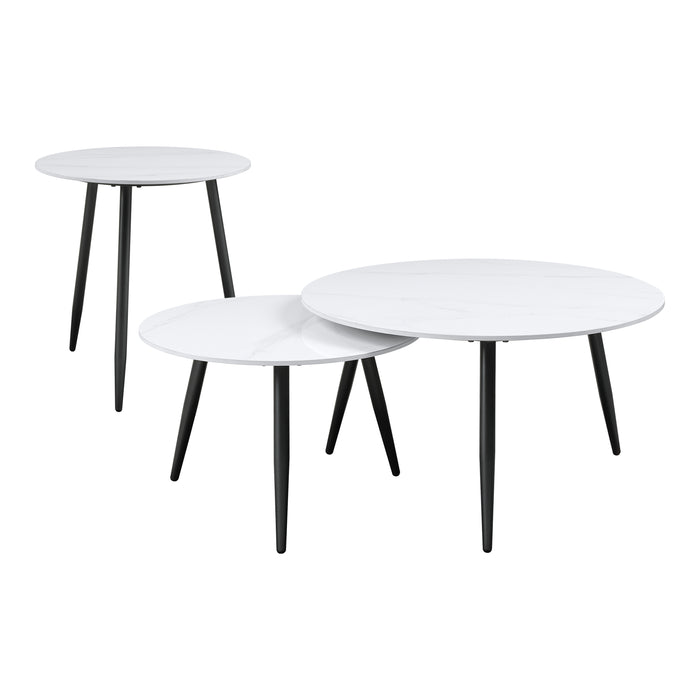 Alaina 3-Piece Pack Occasional Set in Black/White - 3697WH-31