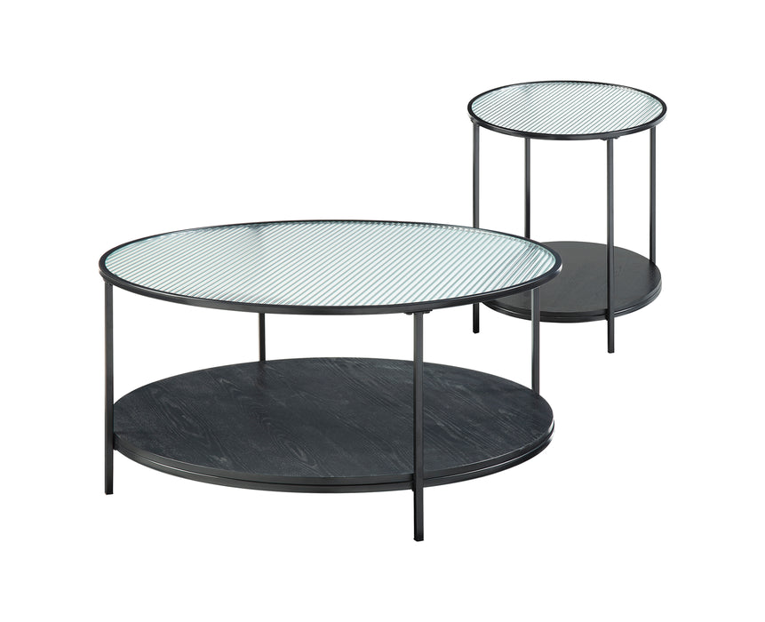 Zephyr 2-Piece Pack Occasional Set in Black/Transparent - 3706-31 - FAMSA Furniture (TX)