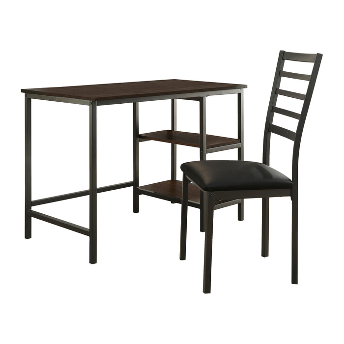 Madigan Writing Desk and Chair in Black/Brown - 4514-15 - FAMSA Furniture (TX)