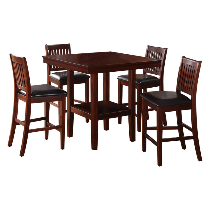 Galena 5-Piece Pack Counter Height Set in Brown/Cherry - 5050-36 - FAMSA Furniture (TX)