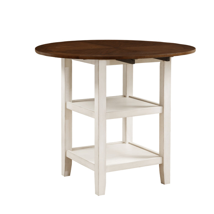 Kiwi Counter Height Drop Leaf Table in White/Cherry - 5162WW-36 - FAMSA Furniture (TX)